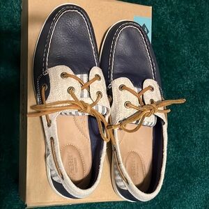 Sperry Blue and Tan Boat Shoes